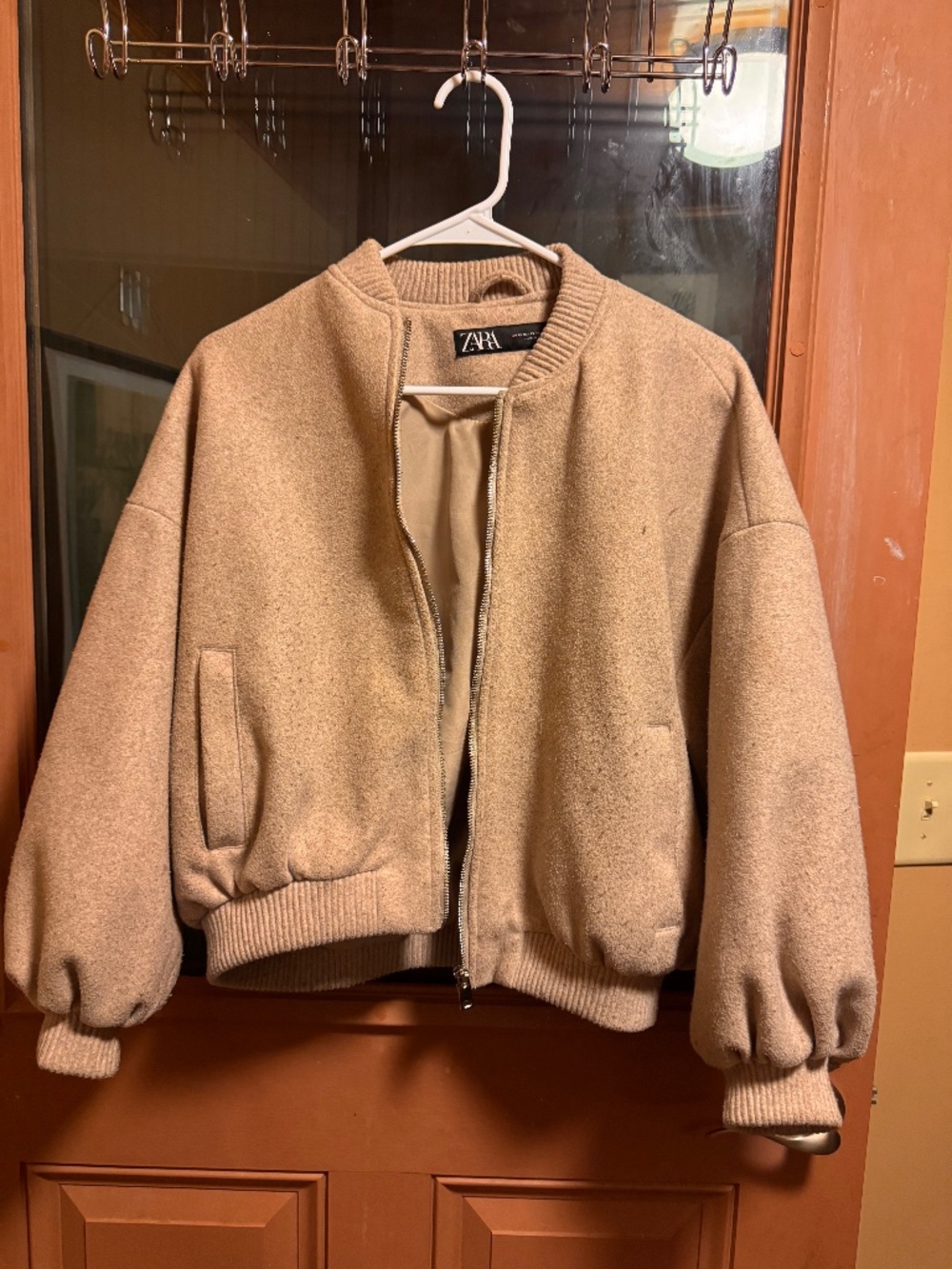 Wool blend bomber jacket